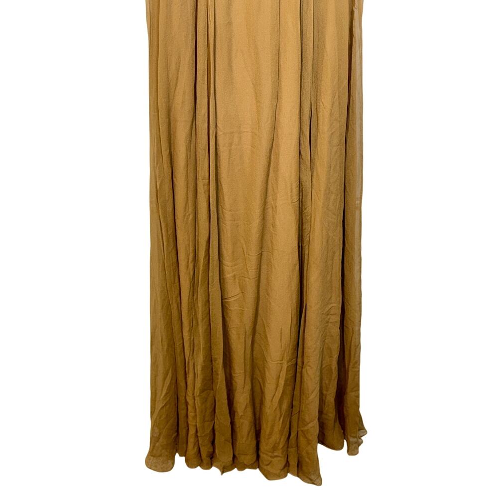 NWT Mandalay Brown Gold Lace Beaded Embellished Long Evening Gown Dress Size 6 - Picture 4 of 15